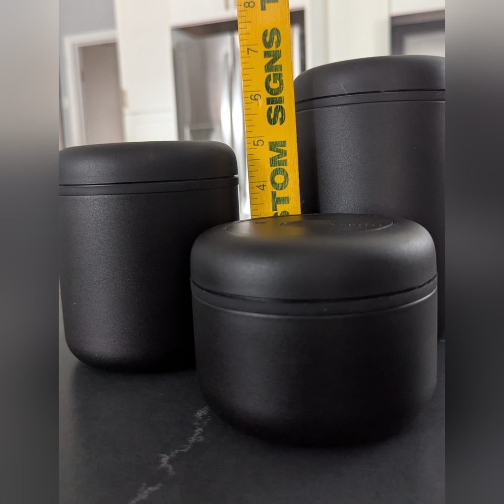 Fellow Atmos Vacuum Coffee Canister Food Storage Set of 3 Black Stainless Steel - Picture 6 of 7